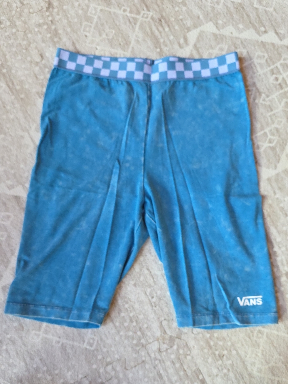 Vans Teal Blue Checkerboard Waist Shorts